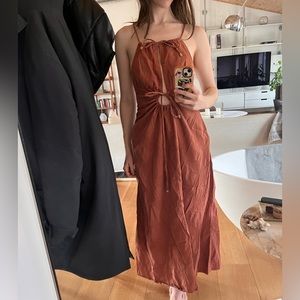 Rust color maxi dress